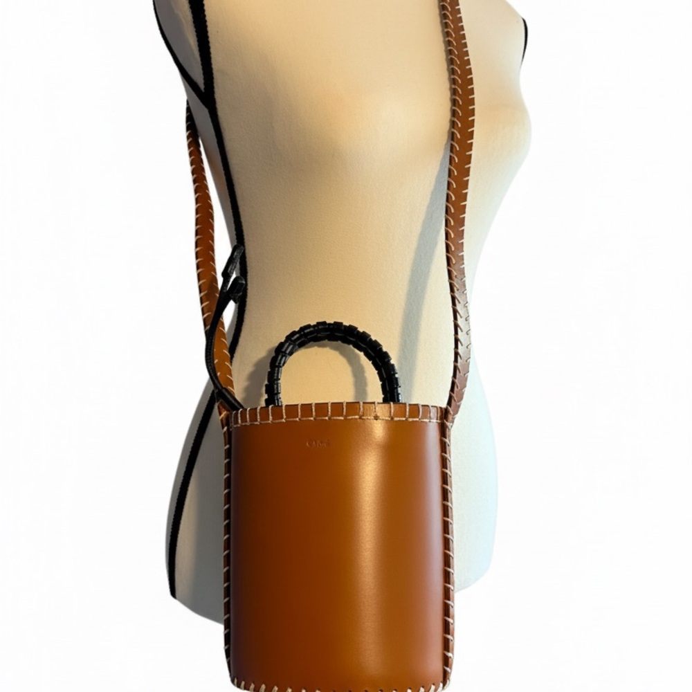 Chloe Louella Leather Bucket Crossbody Bag